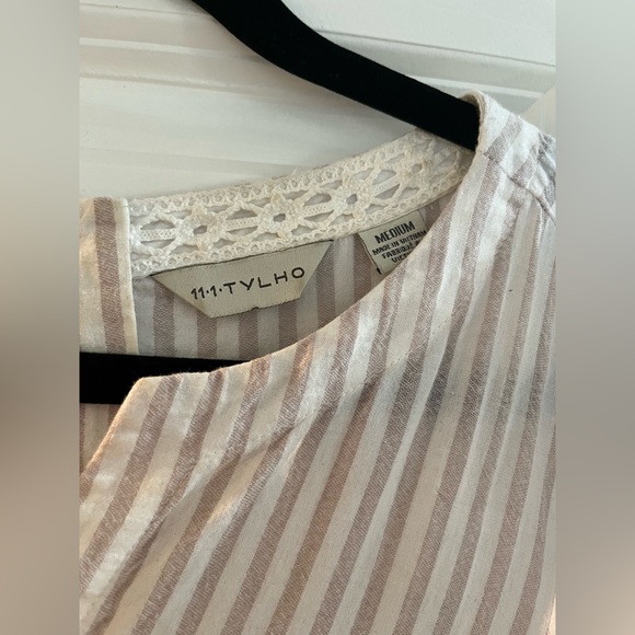 Anthropologie 11.1 Tyhlo Striped Short Sleeve Top - Picture 3 of 3